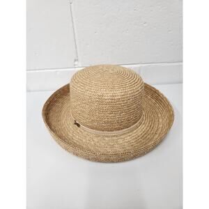 Betmar New York Women's Bowler/Boater 100%Straw Hat, St#R120 Natural Straw Color